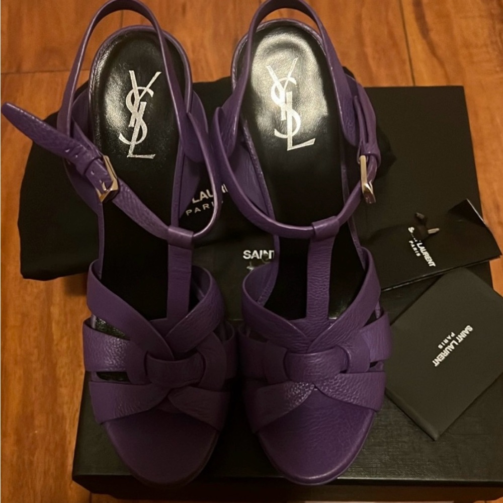 BEAUTIFUL PURPLE YSL TRIBUTE HEELS WORN 2 TIMES EXCELLENT CONDITION SIZE 40